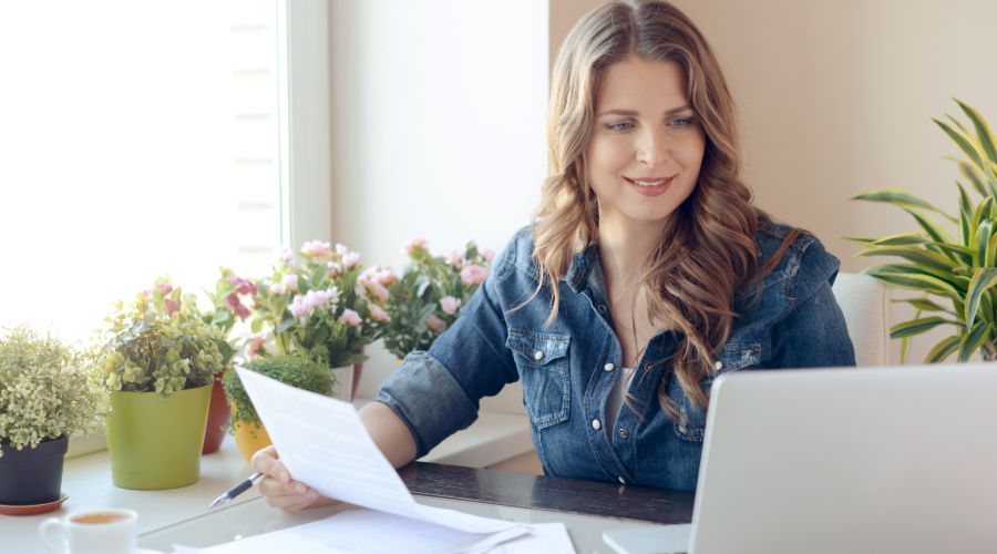 small business owner reviewing tax documents